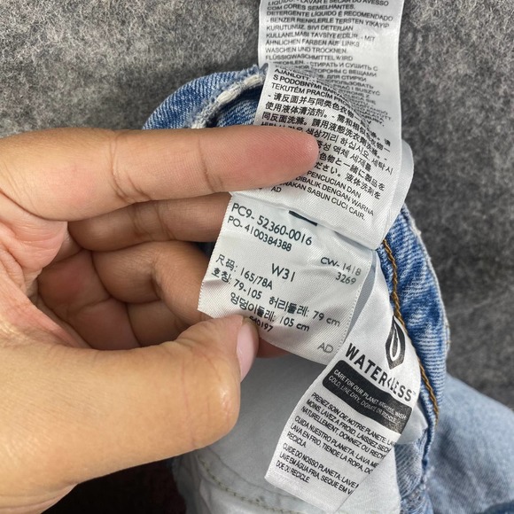 Levis Wedgie Short 31 Light Blue Denim High Rise Distressed Jean Cutoff - Picture 14 of 16